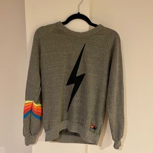 AVIATOR NATION - Bolt Chevron 5 Sweatshirt - Heather Neon Rainbow - Size: S